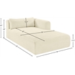 Meridian Furniture Shaggy Cream Corduroy Performance Fabric Chaise