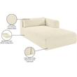 Meridian Furniture Shaggy Cream Corduroy Performance Fabric Chaise