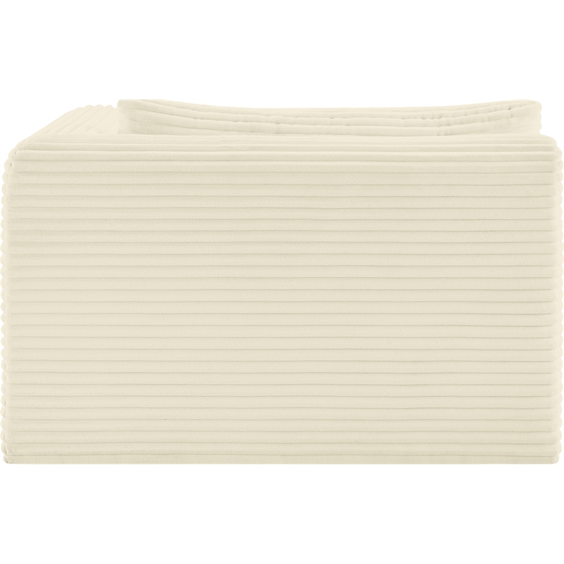 Meridian Furniture Shaggy Cream Corduroy Performance Fabric Chaise