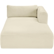 Meridian Furniture Shaggy Cream Corduroy Performance Fabric Chaise