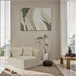 Meridian Furniture Shaggy Cream Corduroy Performance Fabric Corner Chair