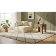 Meridian Furniture Shaggy Cream Corduroy Performance Fabric Corner Chair