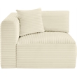 Meridian Furniture Shaggy Cream Corduroy Performance Fabric Corner Chair