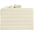 Meridian Furniture Shaggy Cream Corduroy Performance Fabric Corner Chair