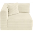 Meridian Furniture Shaggy Cream Corduroy Performance Fabric Corner Chair