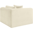 Meridian Furniture Shaggy Cream Corduroy Performance Fabric Corner Chair