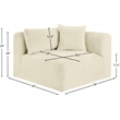 Meridian Furniture Shaggy Cream Corduroy Performance Fabric Corner Chair
