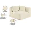 Meridian Furniture Shaggy Cream Corduroy Performance Fabric Corner Chair