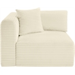 Meridian Furniture Shaggy Cream Corduroy Performance Fabric Corner Chair