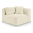 Meridian Furniture Shaggy Cream Corduroy Performance Fabric Corner Chair