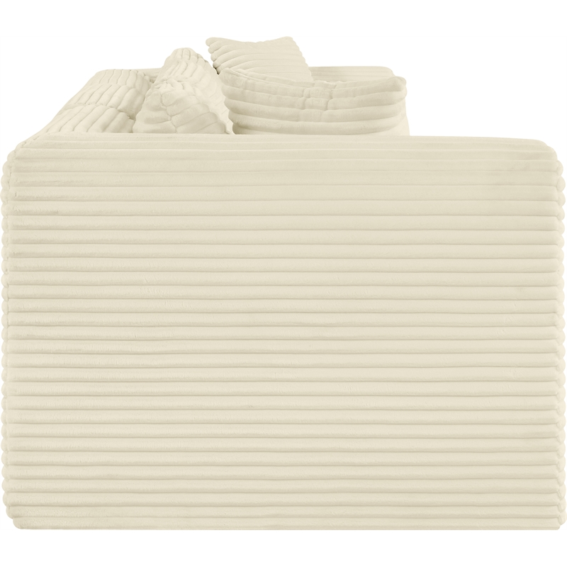 Meridian Furniture 3-Piece Cream Corduroy Performance Fabric Modular Sofa