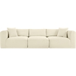 Meridian Furniture 3-Piece Cream Corduroy Performance Fabric Modular Sofa