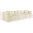 Meridian Furniture 3-Piece Cream Corduroy Performance Fabric Modular Sofa