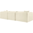 Meridian Furniture 3-Piece Cream Corduroy Performance Fabric Modular Sofa