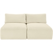 Meridian Furniture 2-Piece Cream Corduroy Performance Fabric Modular Sofa