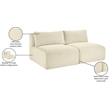 Meridian Furniture 2-Piece Cream Corduroy Performance Fabric Modular Sofa