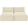 Meridian Furniture 2-Piece Cream Corduroy Performance Fabric Modular Sofa