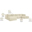 Meridian Furniture 5-Piece Cream Corduroy Performance Fabric Modular Sectional