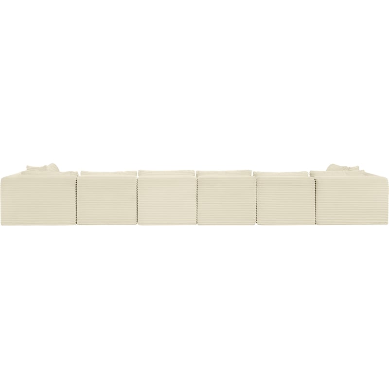 Meridian Furniture 8-Piece Cream Corduroy Performance Fabric Modular Sectional