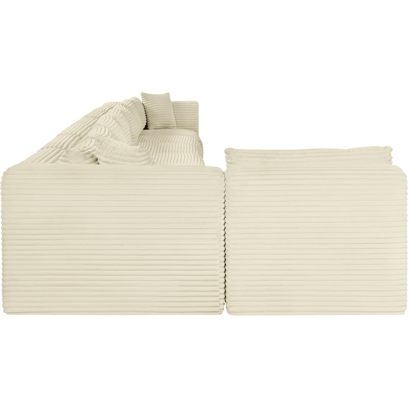 Meridian Furniture 8-Piece Cream Corduroy Performance Fabric Modular Sectional