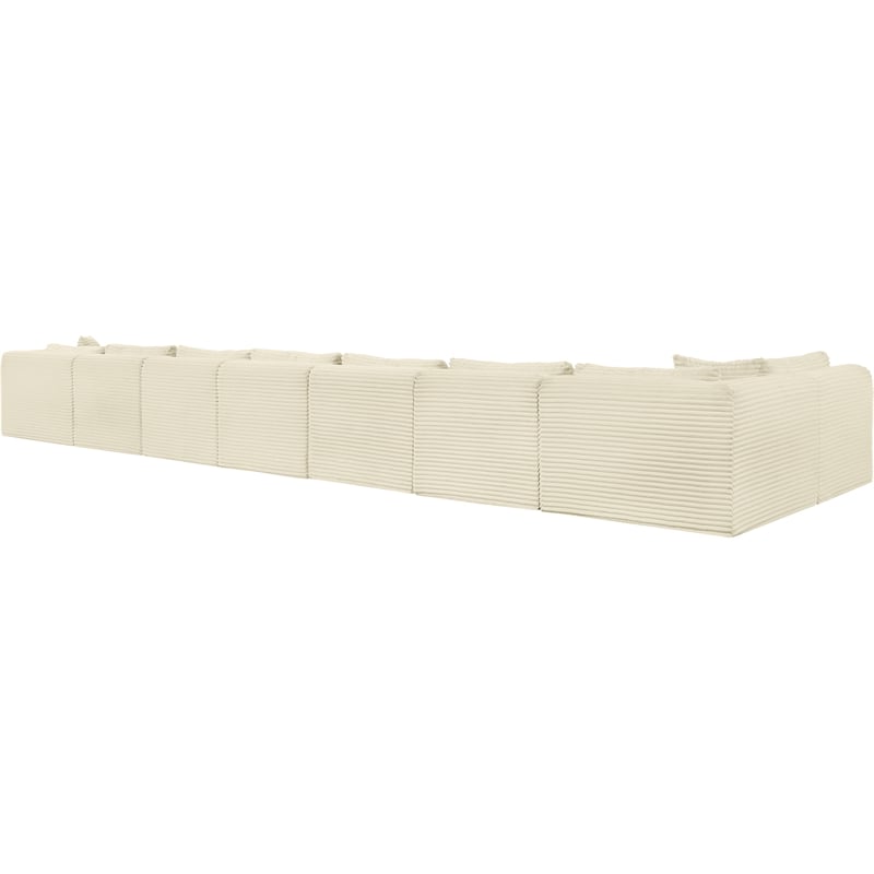 Meridian Furniture 8-Piece Cream Corduroy Performance Fabric Modular Sectional