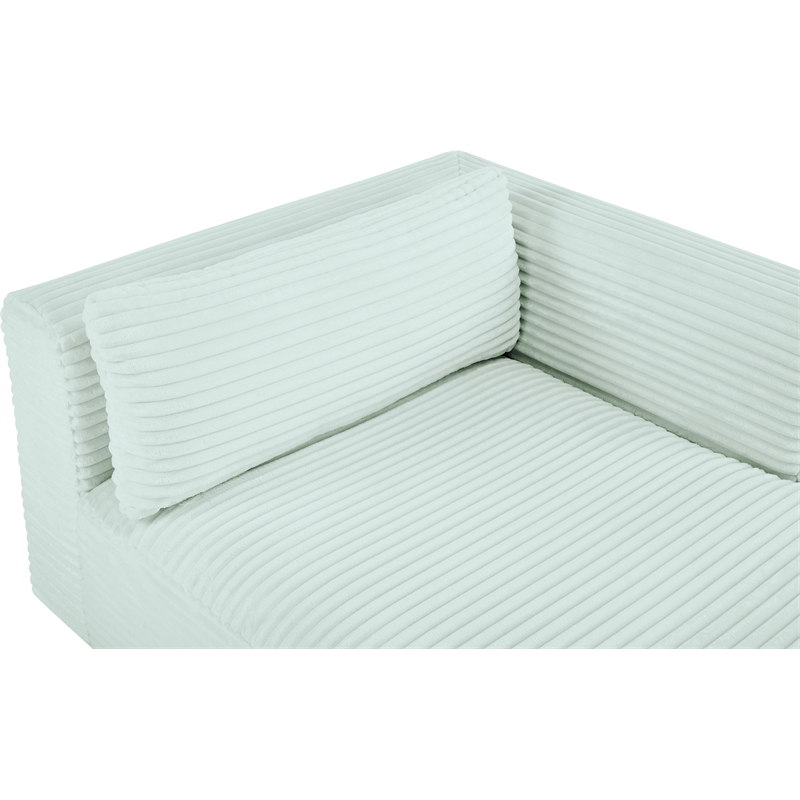 Meridian Furniture Shaggy Mint Corduroy Performance Fabric Chaise