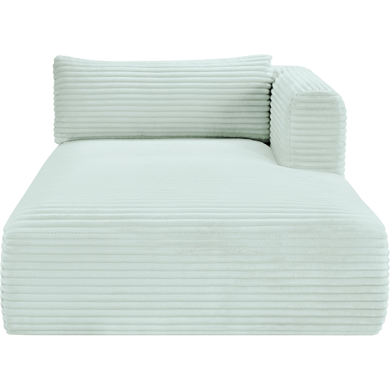 Meridian Furniture Shaggy Mint Corduroy Performance Fabric Chaise