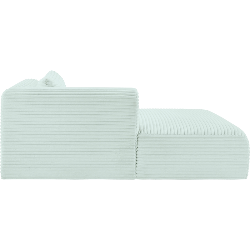 Meridian Furniture Shaggy Mint Corduroy Performance Fabric Chaise