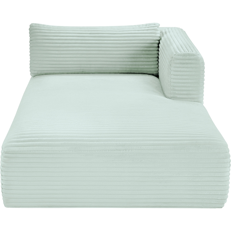 Meridian Furniture Shaggy Mint Corduroy Performance Fabric Chaise