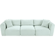 Meridian Furniture 3-Piece Mint Corduroy Performance Fabric Modular Sofa