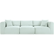 Meridian Furniture 3-Piece Mint Corduroy Performance Fabric Modular Sofa