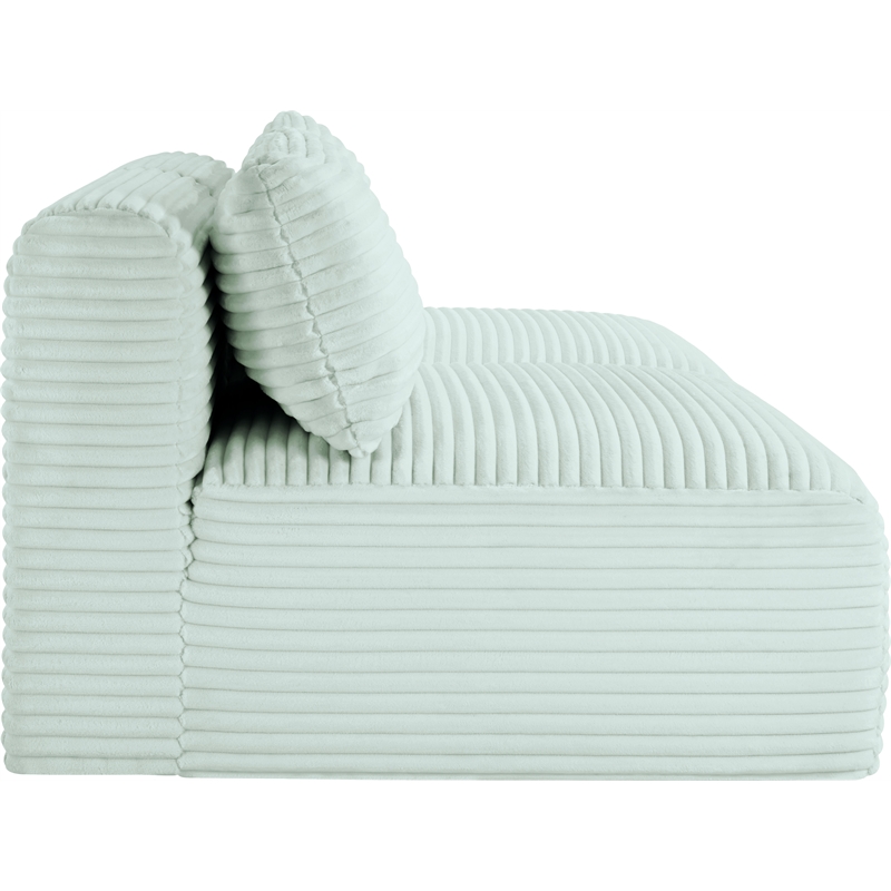 meridian furniture 2-piece mint corduroy performance fabric modular sofa