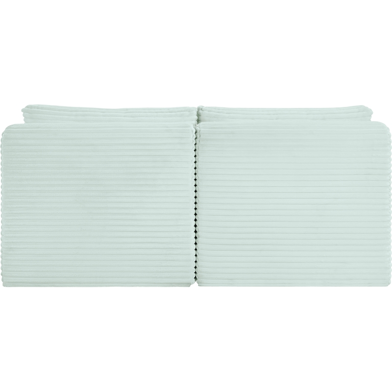 meridian furniture 2-piece mint corduroy performance fabric modular sofa