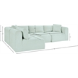 Meridian Furniture 4-Piece Mint Corduroy Performance Fabric Modular Sectional