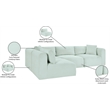 Meridian Furniture 4-Piece Mint Corduroy Performance Fabric Modular Sectional