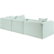 Meridian Furniture 4-Piece Mint Corduroy Performance Fabric Modular Sectional