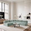Meridian Furniture 5-Piece Mint Corduroy Performance Fabric Modular Sectional