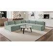 Meridian Furniture 5-Piece Mint Corduroy Performance Fabric Modular Sectional