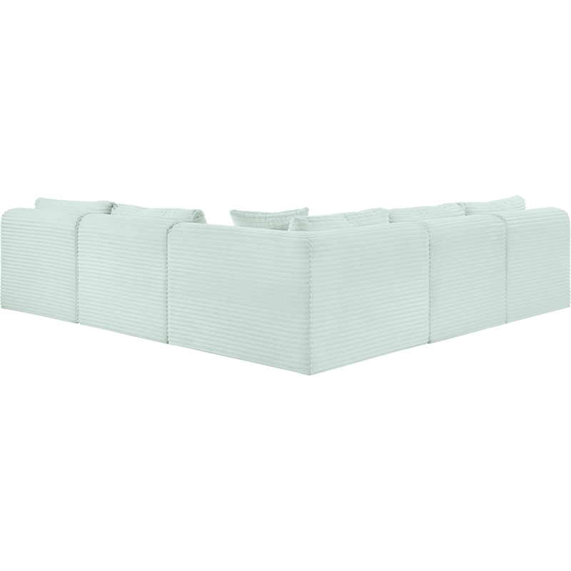 Meridian Furniture 5-Piece Mint Corduroy Performance Fabric Modular Sectional