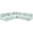 Meridian Furniture 5-Piece Mint Corduroy Performance Fabric Modular Sectional