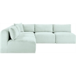 Meridian Furniture 5-Piece Mint Corduroy Performance Fabric Modular Sectional