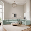 Meridian Furniture 6-Piece Mint Corduroy Performance Fabric Modular Sectional