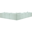 Meridian Furniture 6-Piece Mint Corduroy Performance Fabric Modular Sectional