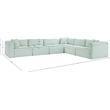 Meridian Furniture 6-Piece Mint Corduroy Performance Fabric Modular Sectional