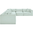 Meridian Furniture 6-Piece Mint Corduroy Performance Fabric Modular Sectional