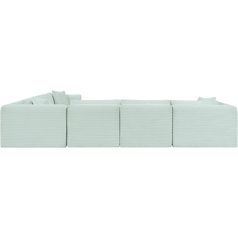 Meridian Furniture 6-Piece Mint Corduroy Performance Fabric Modular Sectional