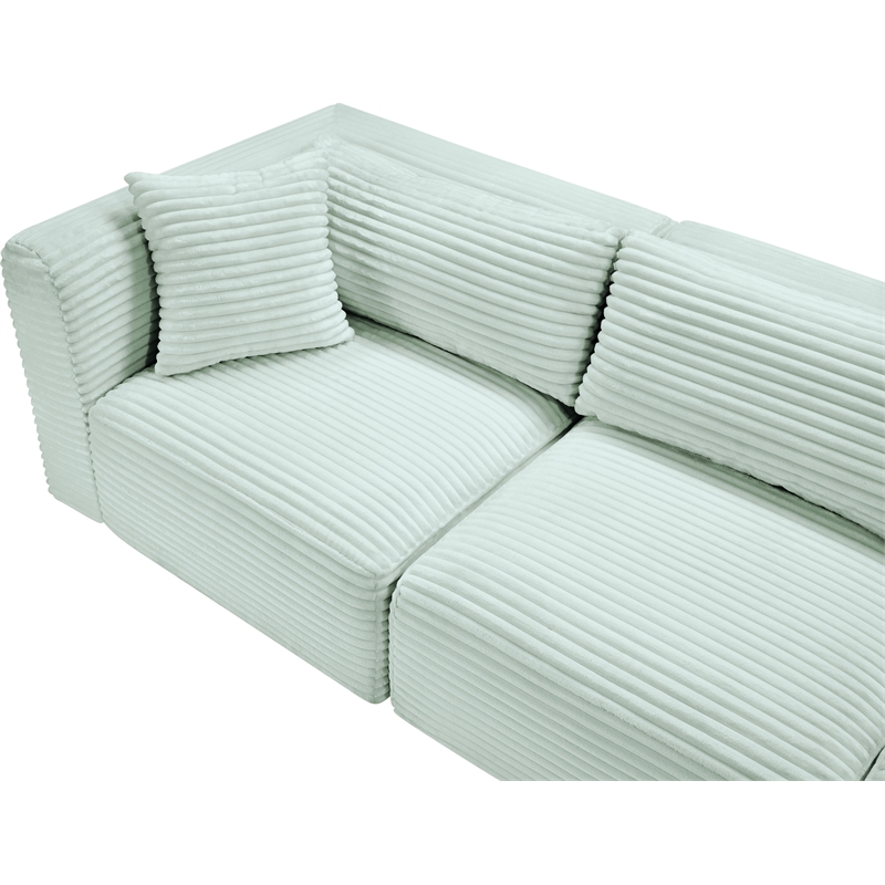 Meridian Furniture 6-Piece Mint Corduroy Performance Fabric Modular Sectional