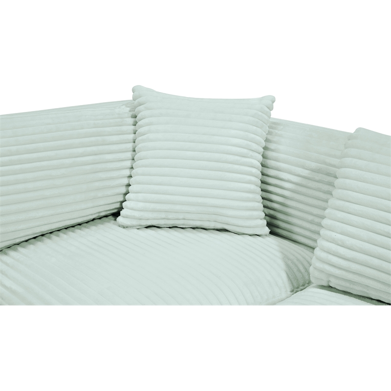 Meridian Furniture 6-Piece Mint Corduroy Performance Fabric Modular Sectional