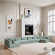Meridian Furniture 8-Piece Mint Corduroy Performance Fabric Modular Sectional