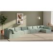 Meridian Furniture 8-Piece Mint Corduroy Performance Fabric Modular Sectional